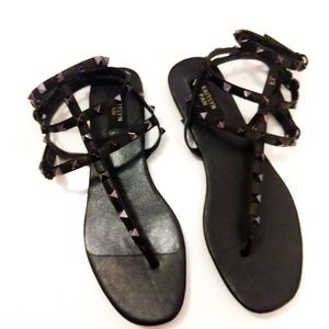 Kaitlyn Pan Studded Caged Gladiator Sandals
